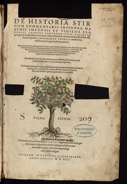 De Historia stirpium commentarii, 1542. Page de titre.
